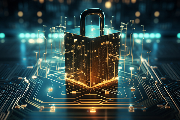 cyber security digital lock graphic